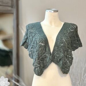 Shawl Scarf Handmade Crochet Forrest Green Stunning 50” long